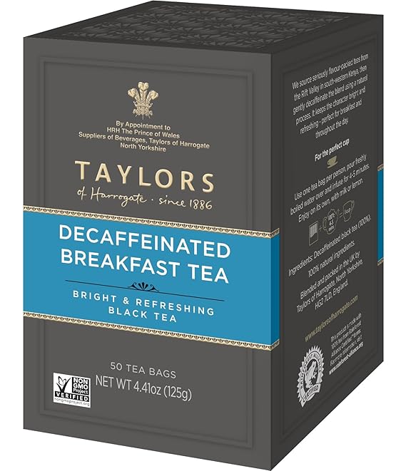 Taylors of Harrogate Decaffeinated Breakfast packaging
