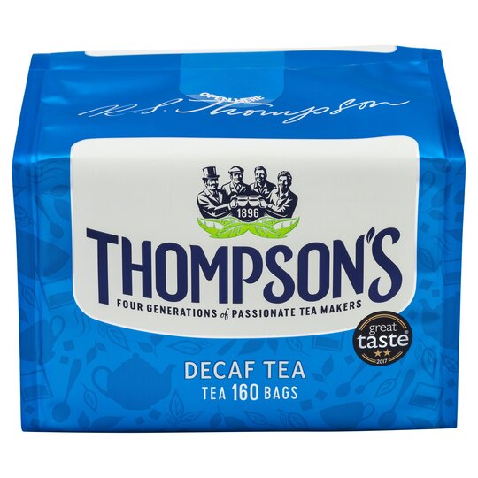 Thompson's Decaf Tea packaging